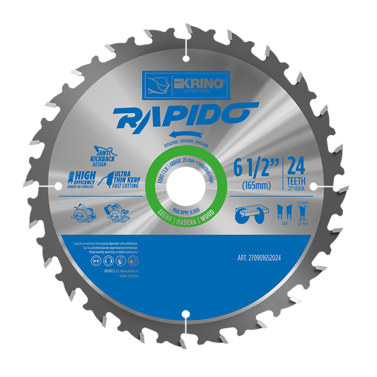 Disco da taglio RAPIDO con denti in TCT per LEGNO
