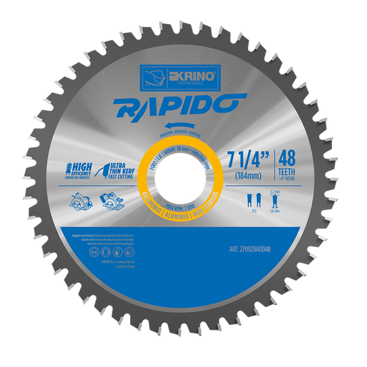 Disco da taglio RAPIDO con denti in TCT per ALLUMINIO e MULTIMATERIALE